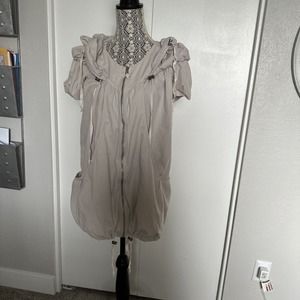 SIZE 36 Small TUNIC BY ANIMALE Light GREY FLIRTY! Hooded Lagenlook
